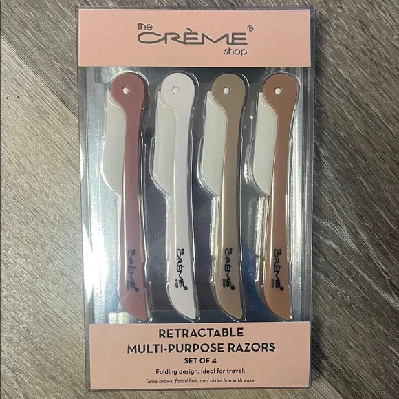 The Crème Shop Retractable Multi-Purpose Razors Set of 4, Compact, Convenient - Picture 1 of 5